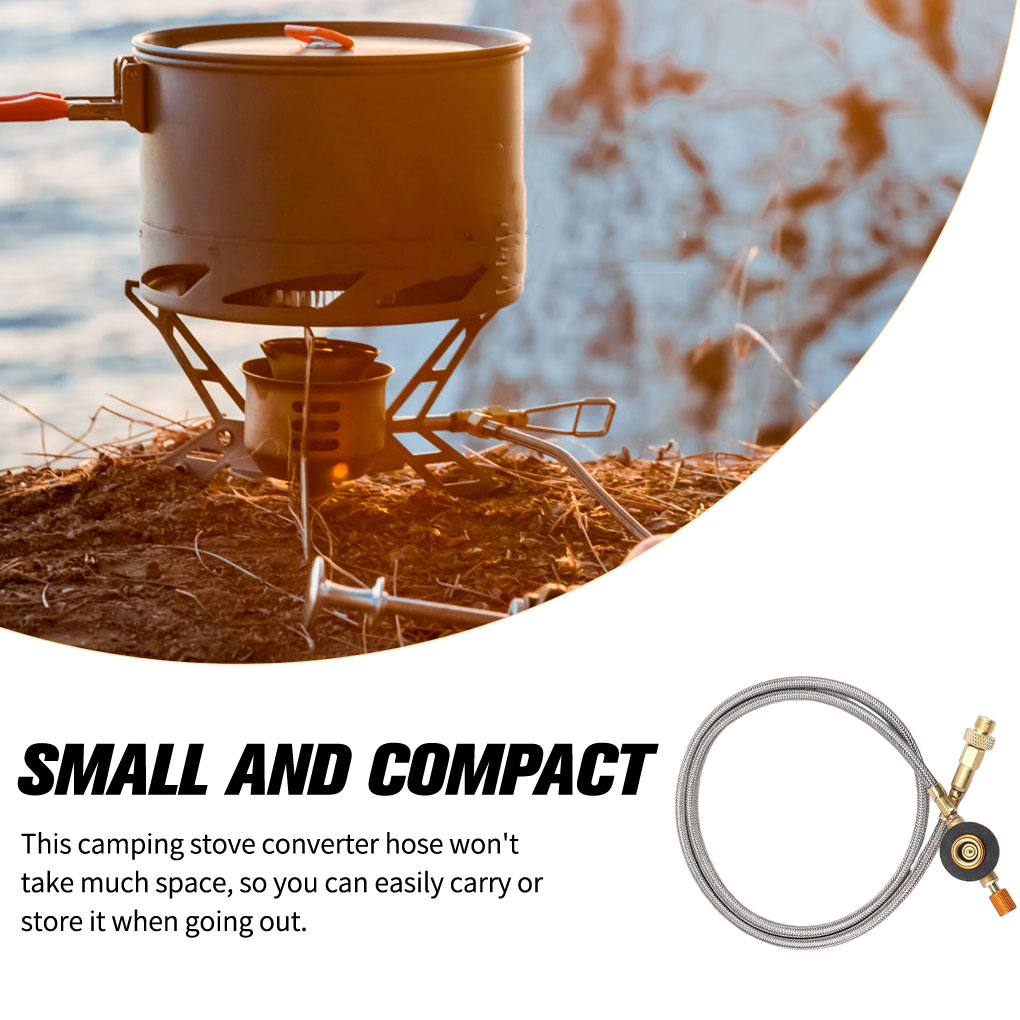 Kompor Kemah pelepasan cepat portabel, selang ekstensi, kompor Kemah, perlengkapan luar ruangan, Adapter pembakar bertahan hidup Picnicking, selang ekstensi, kompor Kemah cepat portabel