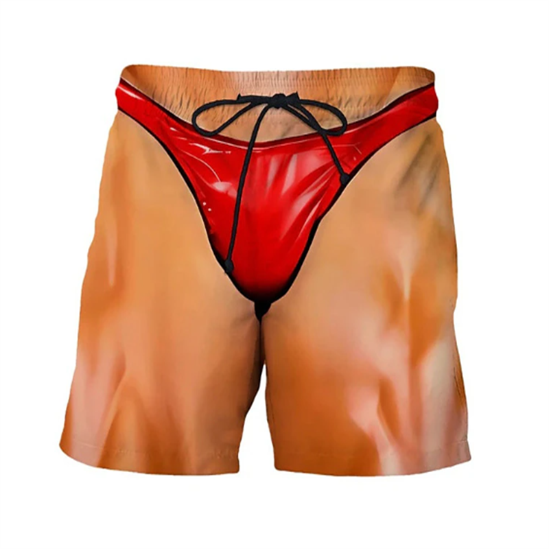 Lustige realistische Slips Muster Strandshorts Modetrend Sommer 3D-gedruckte Badehose Lose Catch Eyes Schnell trocknende kurze Hose
