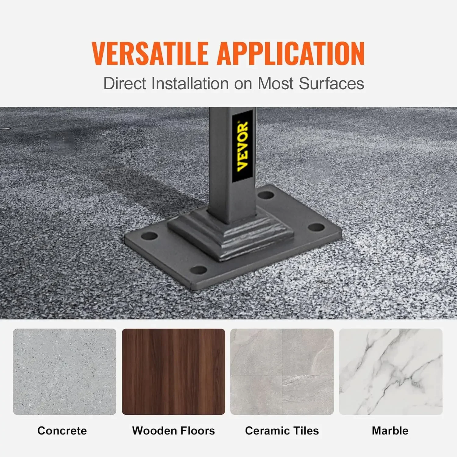 Handrails for Outdoor Steps, Fit 1 or 2 Steps Outdoor Stair Railing, Single Post Wrought Iron Handrail
