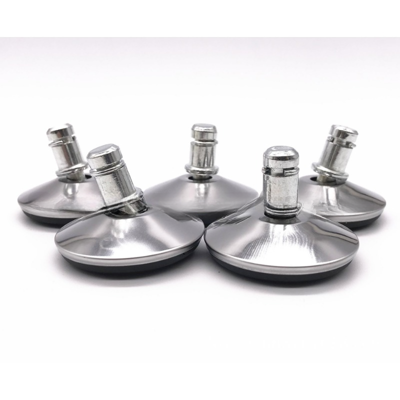 Durchmesser 50 mm, Einsatzstange, Schaukelfuß, Einstellung, Fußpolster, Stuhlfußpolster, universeller Schaukelfuß, Edelstahl-Abdeckung, Einsteller