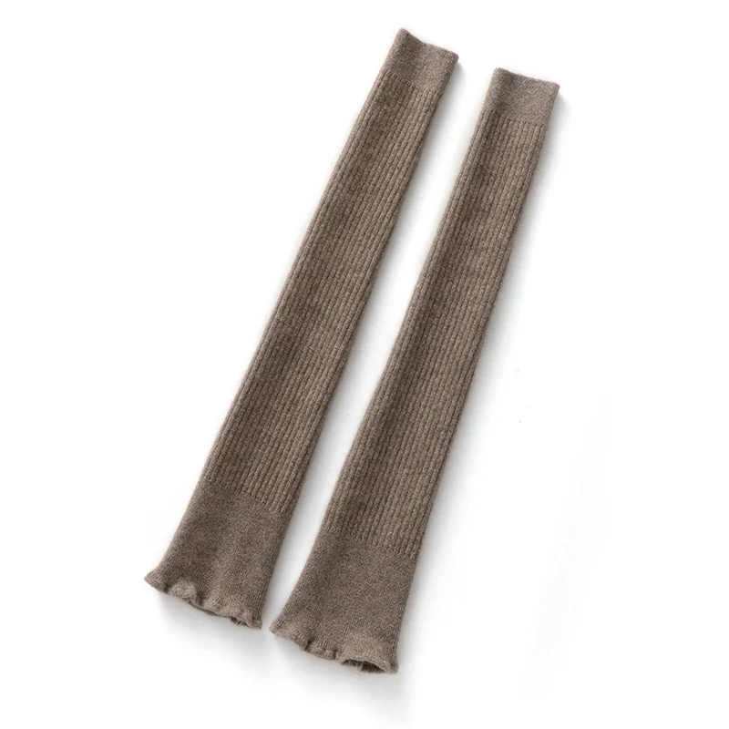 Frseucag outono e inverno 4 cores feminino 100% joelheiras de caxemira pura quente de malha longa joelheiras de caxemira venda quente sólido col