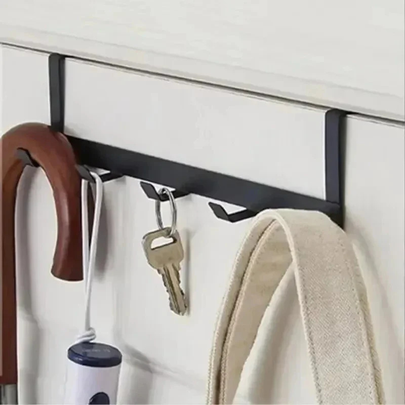Hooks Over The Door 5 Hooks Home Bathroom Organizer Rack Clothes Coat Hat Towel Hanger Bathroom Kitchen Accessories