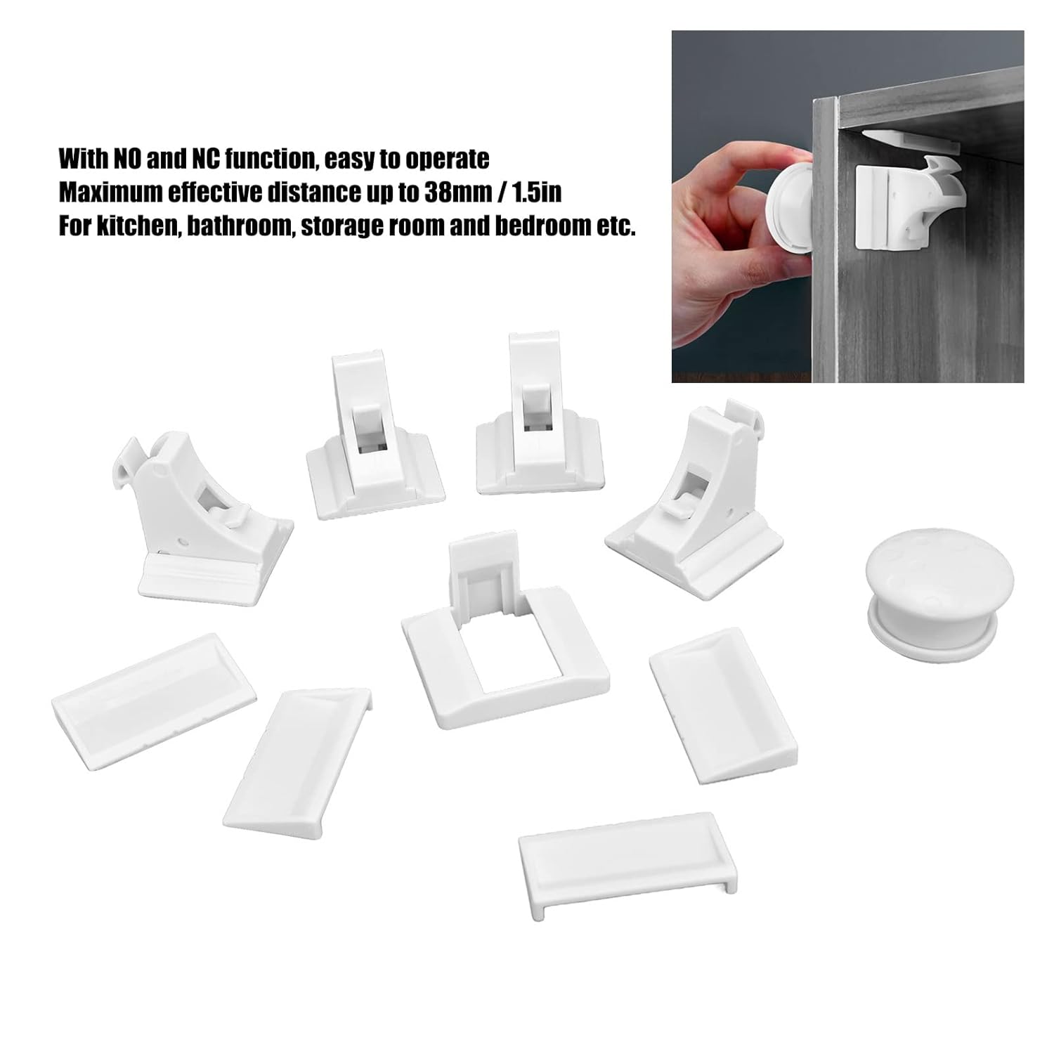 Cerradura de cajón magnética, cerraduras de puerta de gabinete de seguridad para bebés con bloqueo magnético, kits de llaves de cerradura de cajón a prueba de bebés