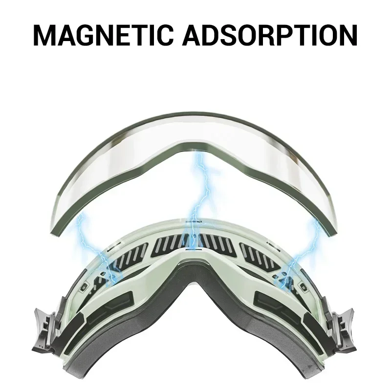KAPVOE Color Photochromic Ski Goggles Double Magnet adsorpt Layers UV400 Anti-fog Coatings Snowmobile Snowboard Skiing