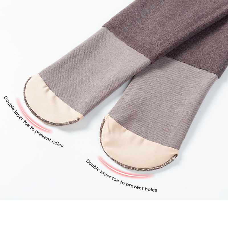 สวมใส่หญิงตั้งครรภ์กางเกงขายาวผ้าฝ้ายแนวตั้งลายฤดูใบไม้ร่วงฤดูหนาว Plus ขนแกะหนา Warm Belly Support Tights