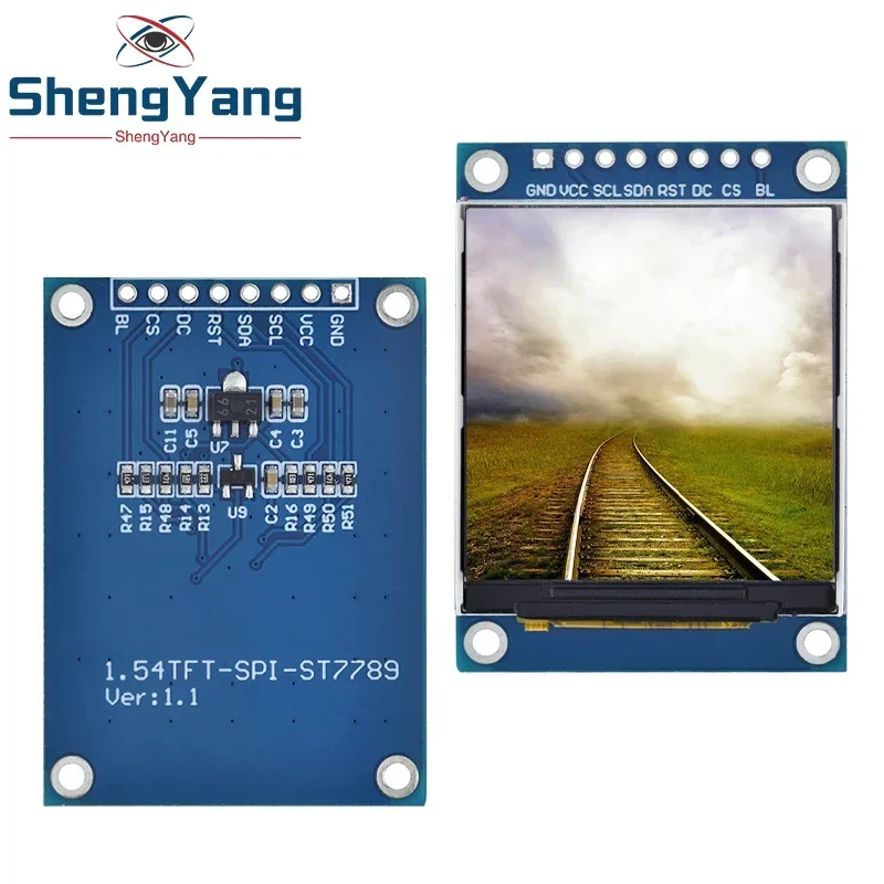 1.54 Inch LCD SPI Serial Port Module TFT Color Screen ST7789 Driving Resolution 240x240 LCD Liquid Crystal Display Module 3.3V