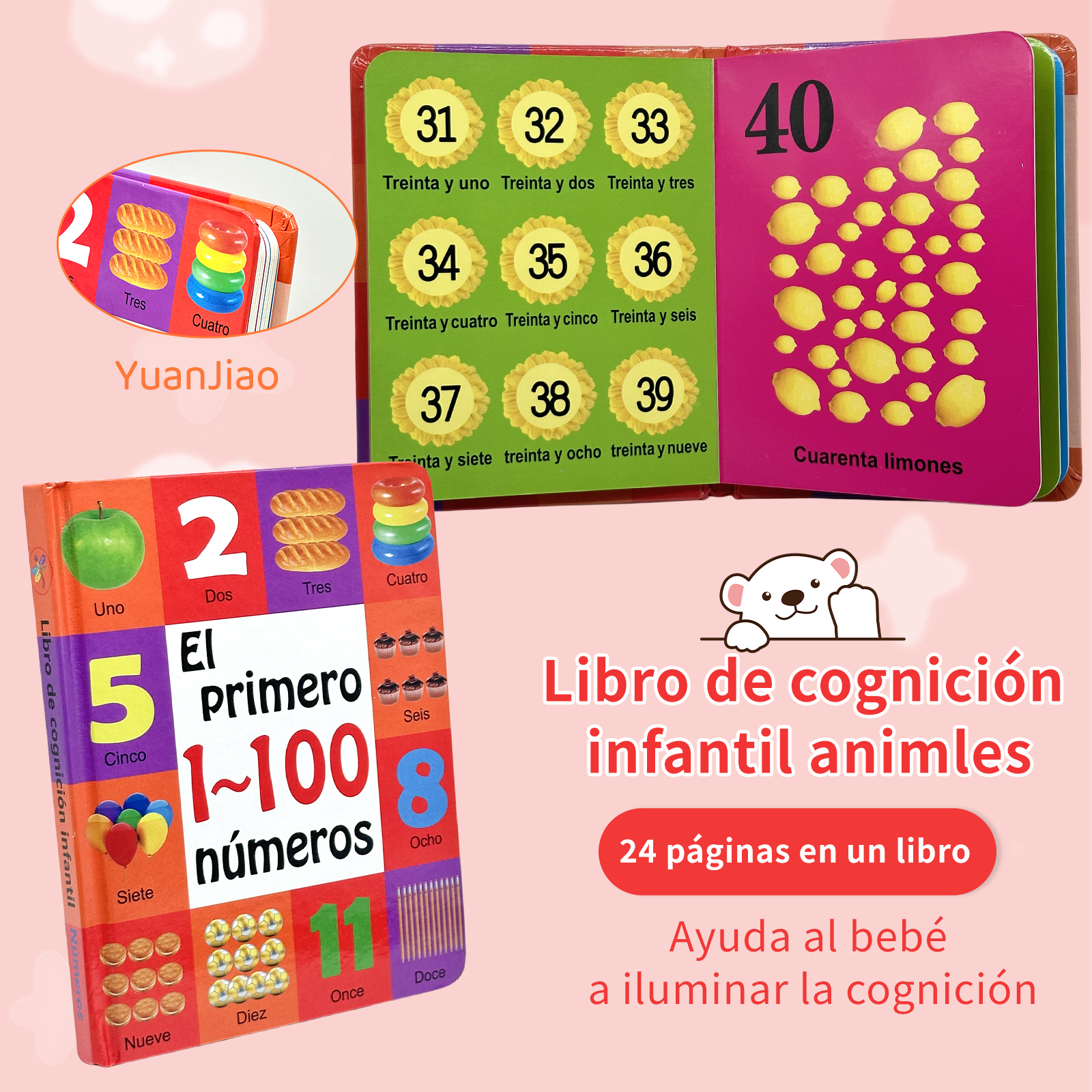 สารานุกรมความรู้ความเข้าใจสําหรับเด็กสเปน 0-2 ปีการเพิ่มประสิทธิภาพความรู้ความเข้าใจหนังสือการเรียนรู้ในช่วงต้นของเด็กของขวัญ