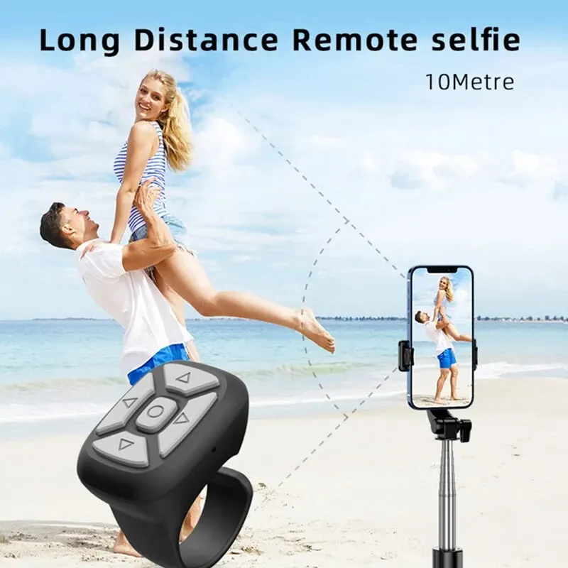 Drahtlose Bluetooth Mobile Selfie Faul Instant Musik Video Fernbedienung Ring Handy Bluetooth Controller Für Xiaomi Apple