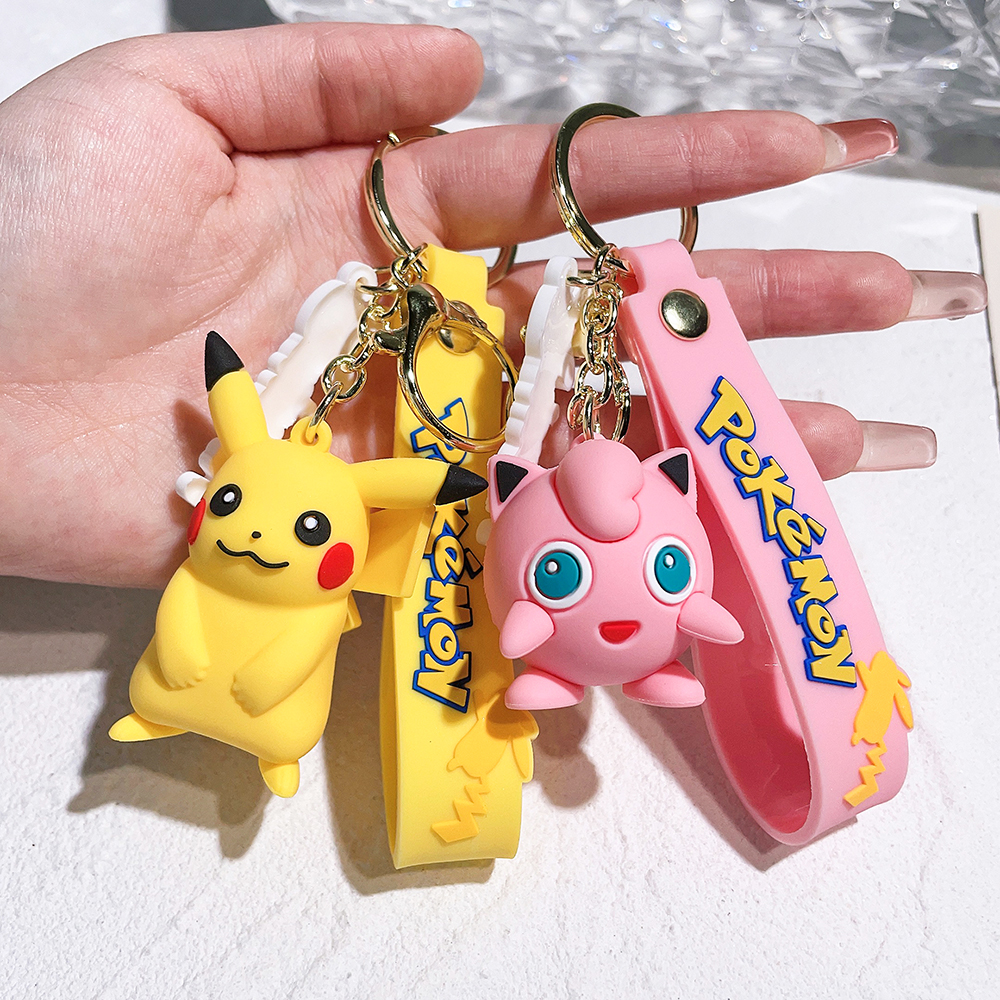 Pokemon brelok Pikachu Anime figurka zabawka Kawaii Cartoon moda Charmander Psyduck lalka brelok torba samochodowa wisiorek prezent dla dzieci