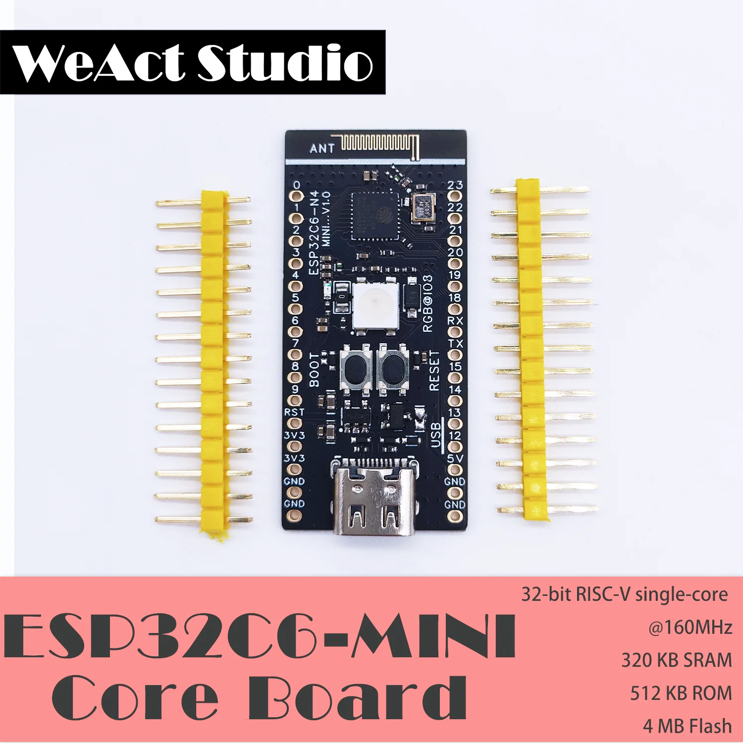 Placa de desarrollo WeAct ESP32-C6-MiNi ESP32C6, placa de sistema mínima, placa central ESP32 RISC-V Espressif IoT WiFi6 Bluetooth Zigbee