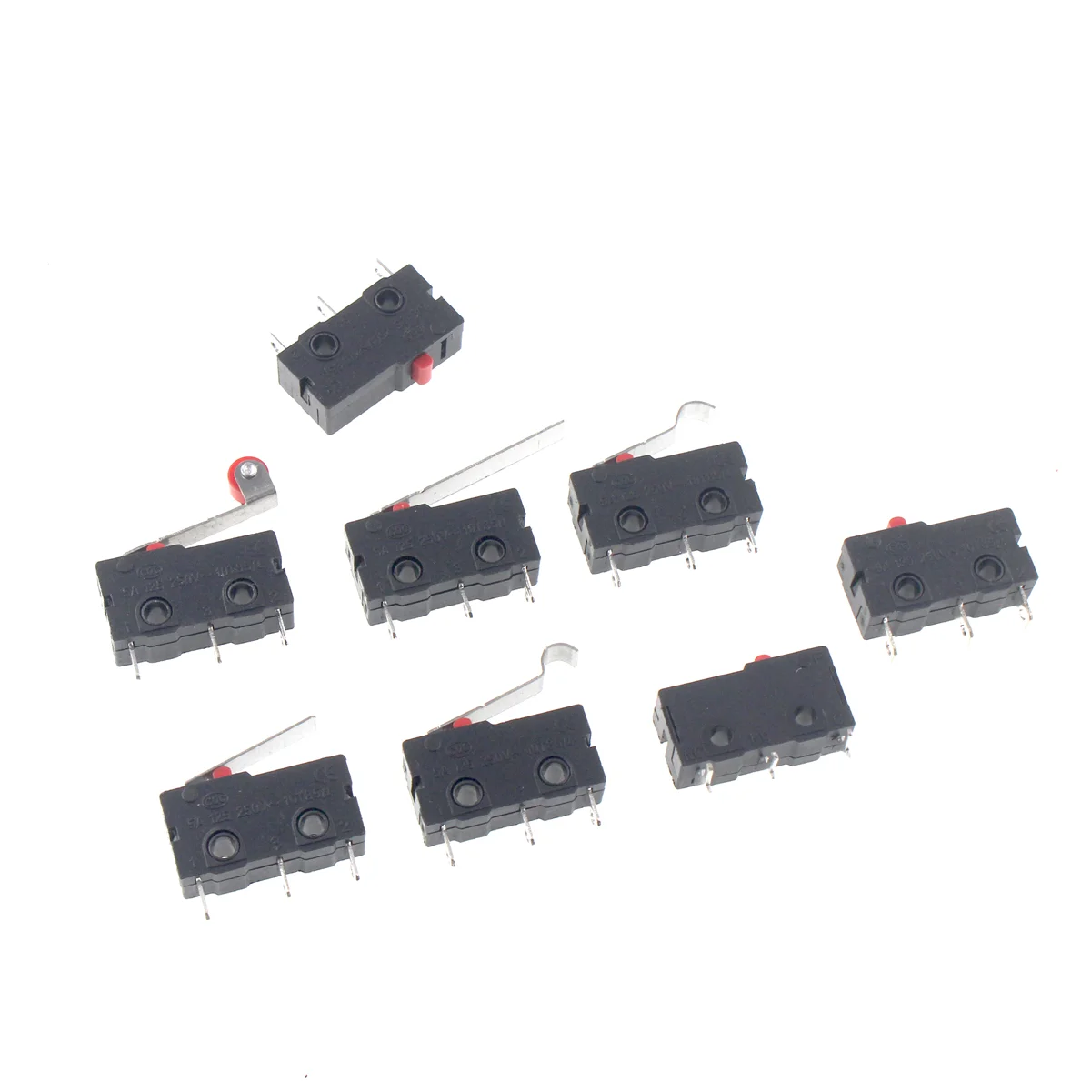 10 Uds KW12 interruptor de límite de carrera botón de contacto KW11-3Z-2 micro interruptor mango recto 3pin 5A 125V250V