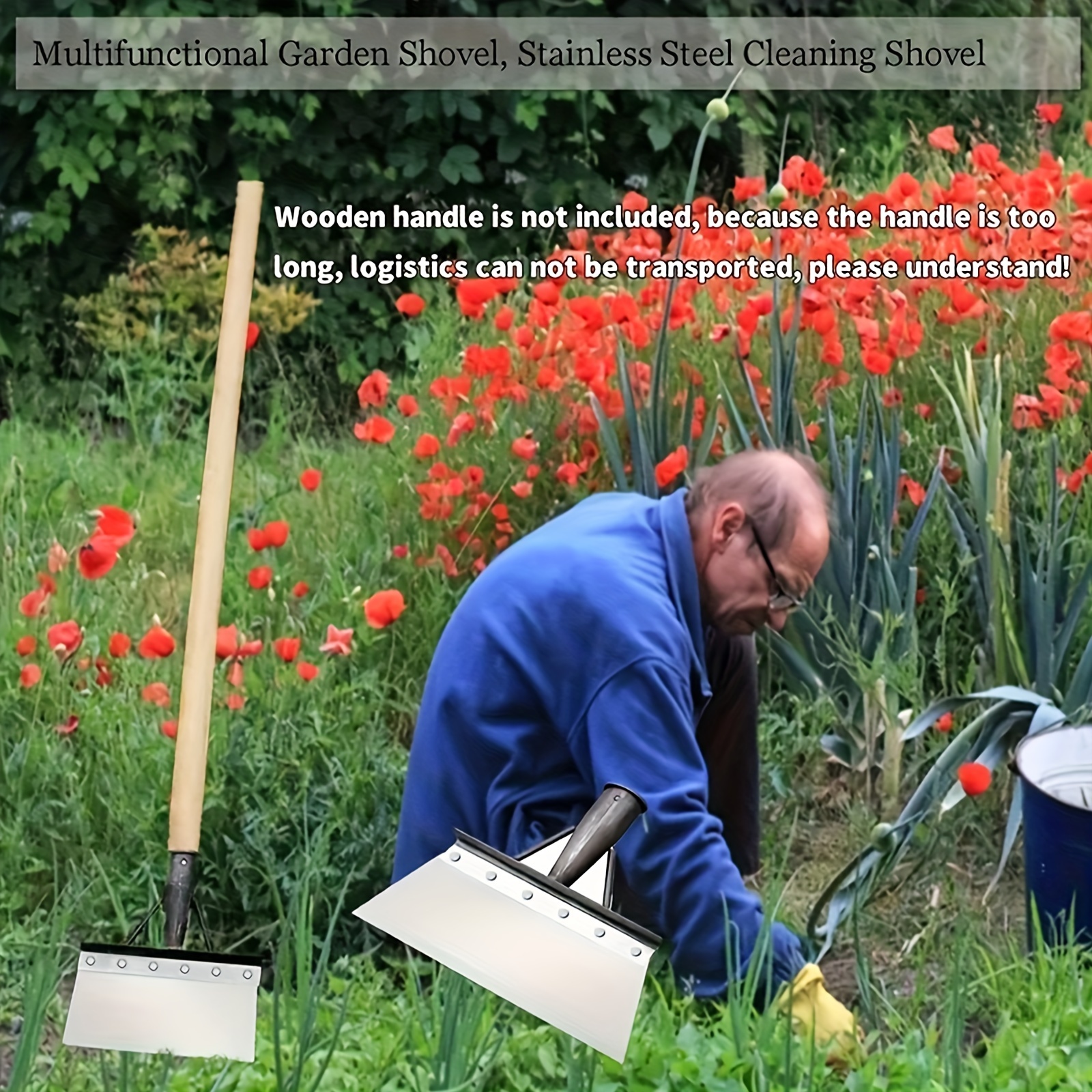 Pelle de nettoyage des mauvaises herbes en métal de 30cm, pelle de nettoyage en acier inoxydable pour mousse, pelle de jardin extérieure multifonctionnelle, outil de désherbage agricole