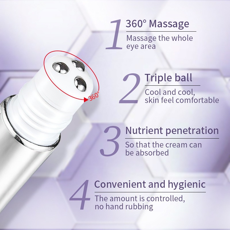 2 PCS Rollerball Eye Cream Walking Beads Massage Eye Serum Moisturizing Hydration Nourishing Reduce Dryness