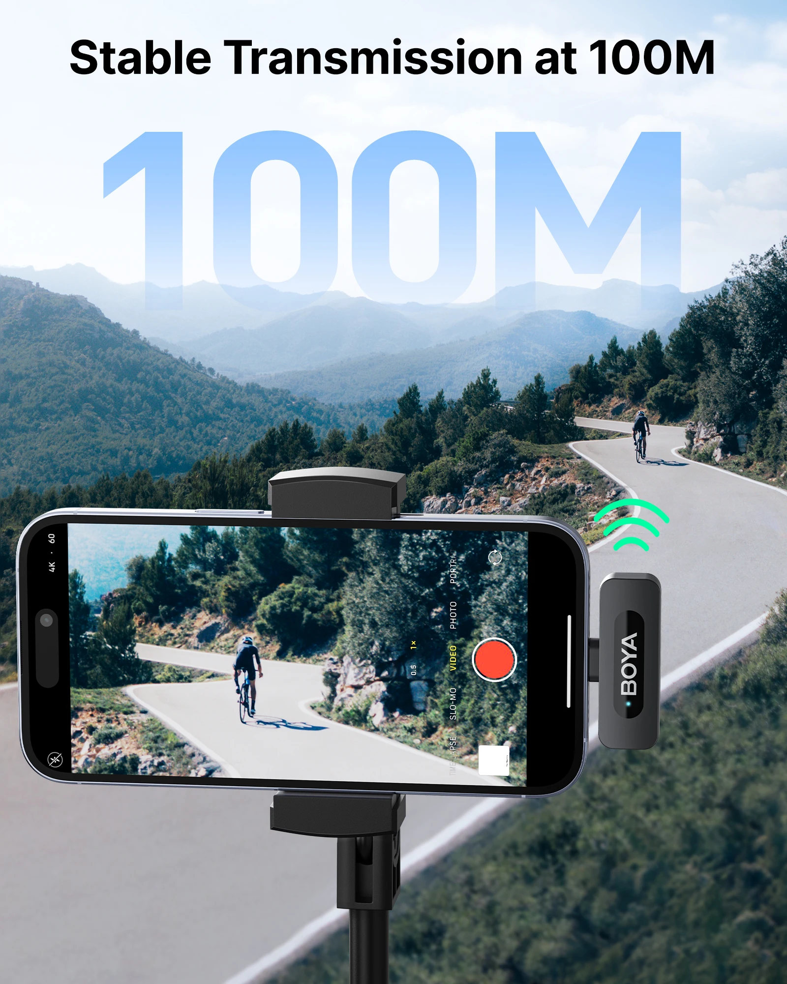 BOYA BY-V3 inalámbrico Lavalier solapa Mirophone micrófono recargable con cancelación de ruido para iPhone Android cámara transmisión en vivo Vlogging