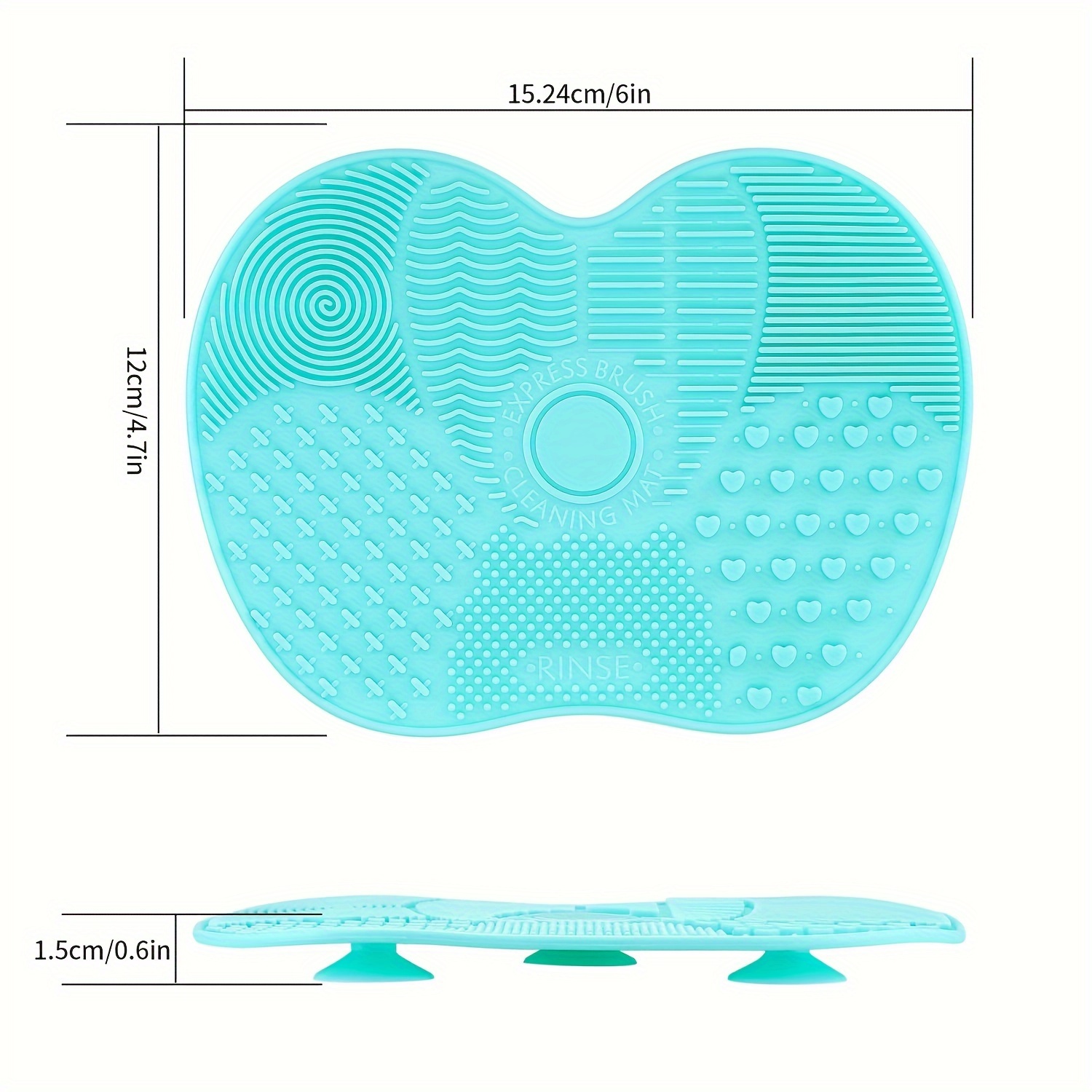 Silicone Apple Scrub Pad with Suction Cup Powder Puff Scrub Pad Beauty Tool Scrub Pad Makeup Brush Cleaning Tool