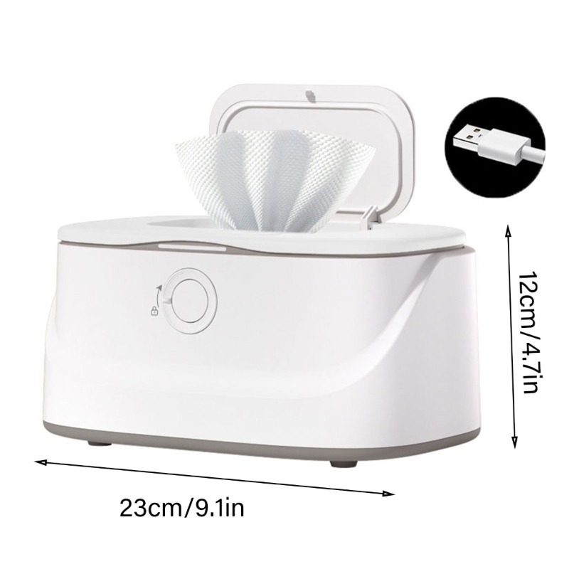 Gentle Heating Baby Wipes Dispenser Newborns Wet Wipe Warmer Adjustable Warmth Spacious and Soft Glow for Night Changes