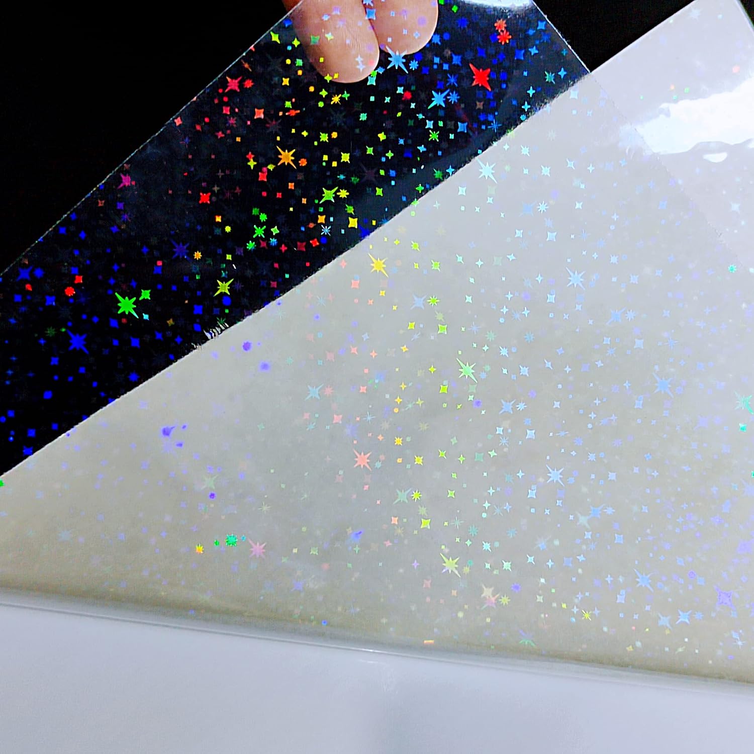 KRYON A4 20 folhas padrão estrela tamanho: 8,3x11,7 polegadas 210x297mm adesivo holográfico papel glitter transparente filme de laminação a frio