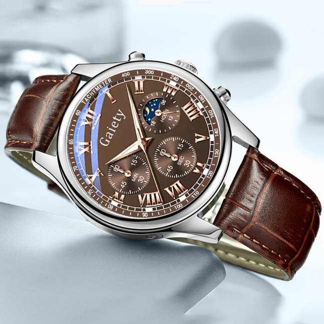 Gaiety-男性用の高級クォーツ時計,防水時計,高品質,ラウンド,ビジネス,学生,スポーツ,ファッション