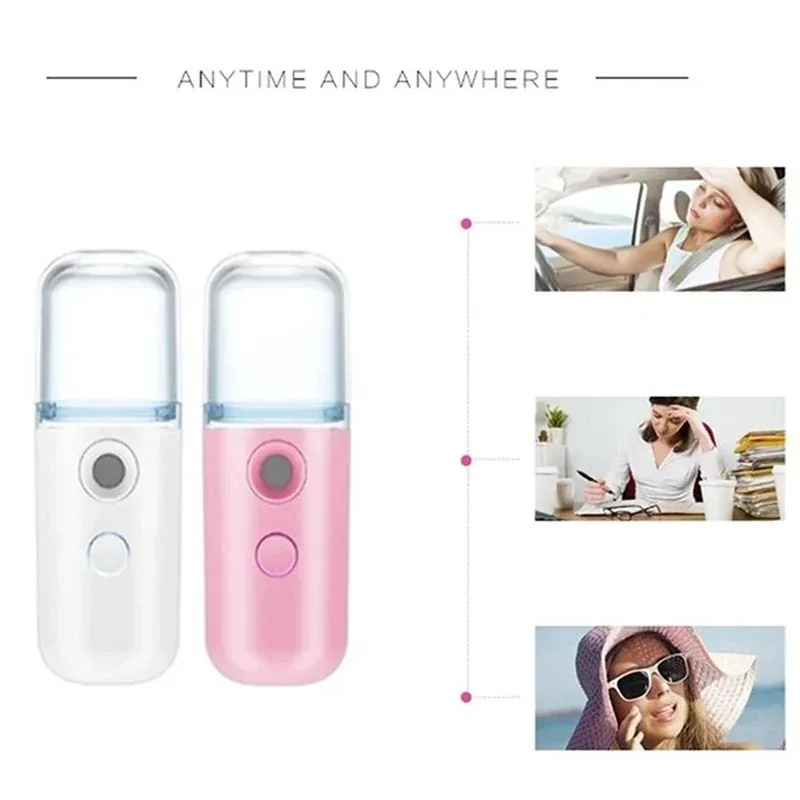 USB 휴대용 30ml 미니 나노 안개 분무기 페이스 스프레이 페이셜 스티머 모이스춰 라이징 가습기 스킨 케어 뷰티 인스트루먼트