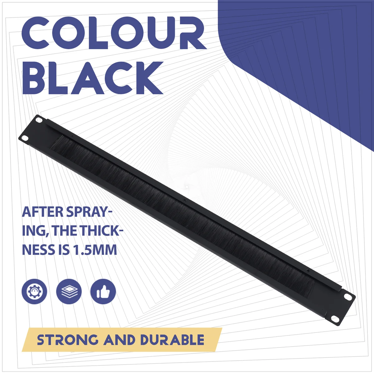 Newest 1Pcs 1U 19Inch RACK MOUNT Blanking Plate Rack Mounting Blank Network Brush Panel Server Cabinet Cable Management
