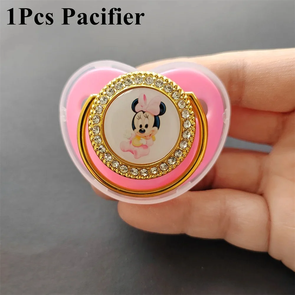 Kawaii Imini Mouse Baby Feeding Pacifier Deluxe Bling Pacifier Clip for newborns BPA-free silicon fake pacifier for 0-36 months