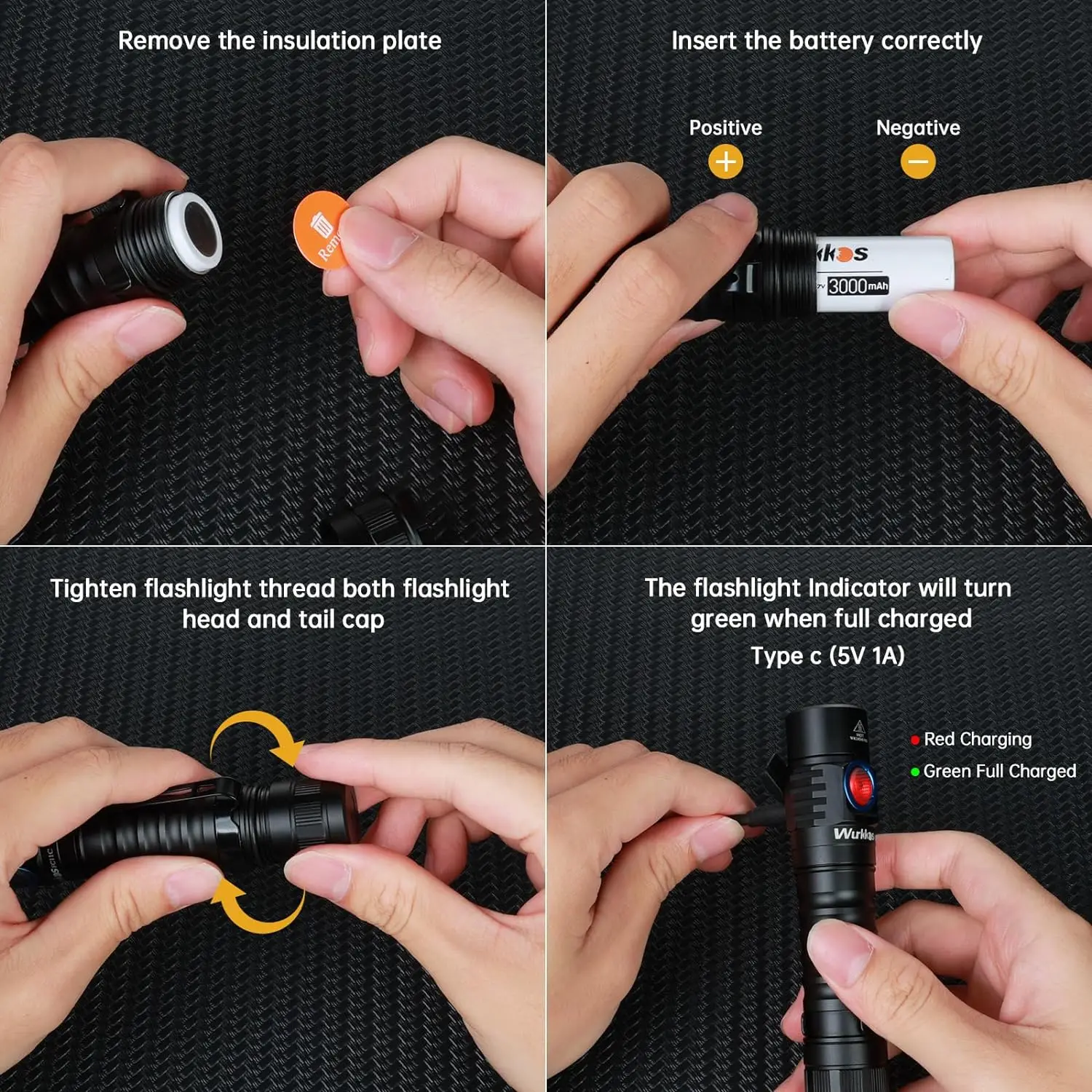 Wurkkos FC11C Nichia 519A Buck Circuit Hiking 18650 Flashlight Max ouput 1200 LM USB C Rechargeable EDC Torch Father's Day Gifts