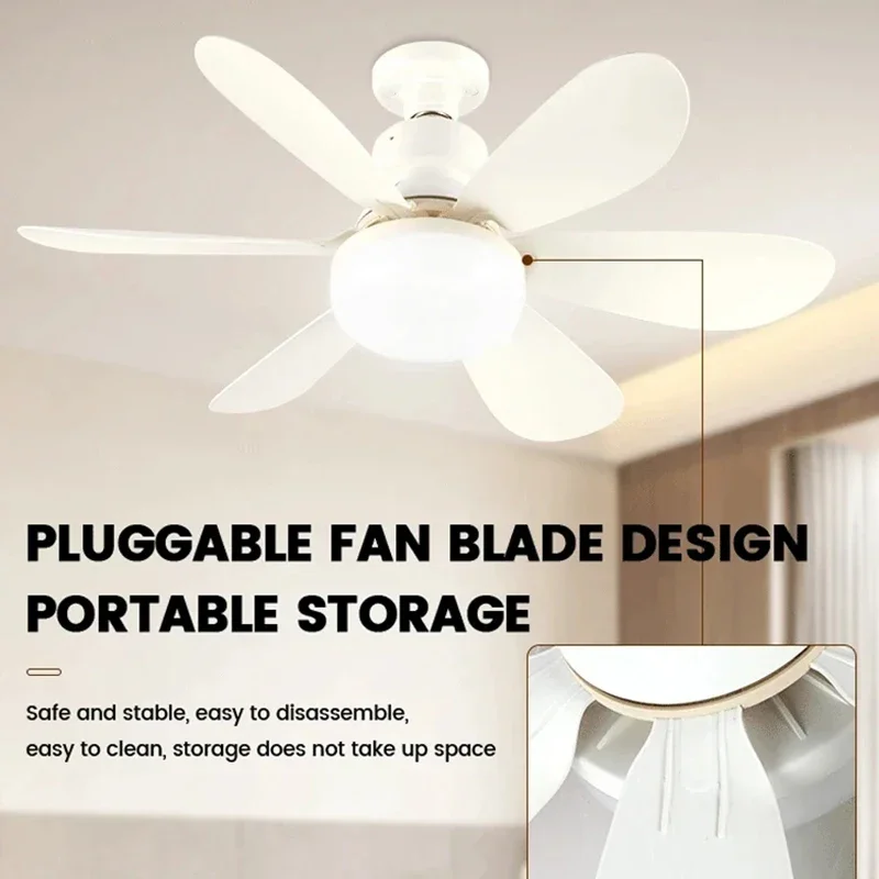30W/40W E27 Ceiling Fan Light with Remote Dimming LED Lights Suitable Fan Intelligent Silent Ceiling Fan for Living Room Bedroom