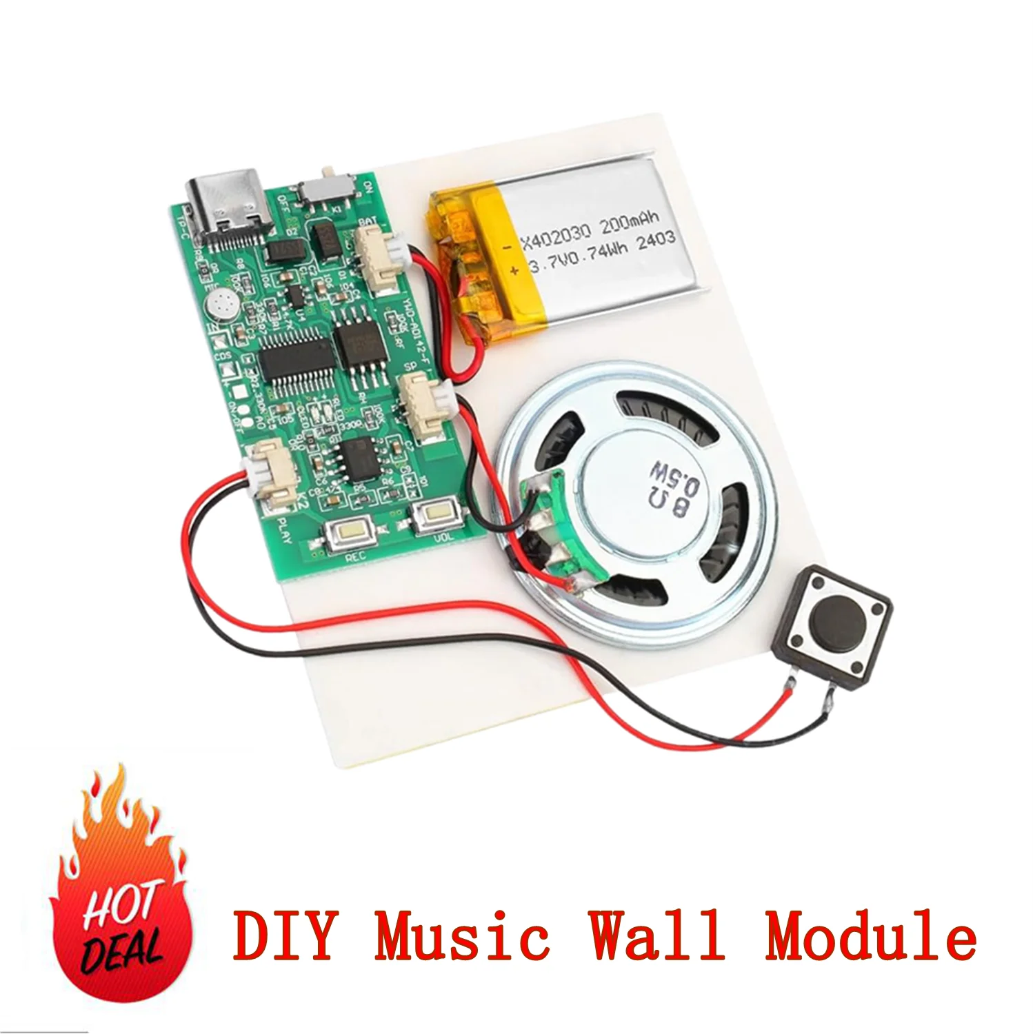 Módulo de música de 16MB/32MB, pared de música, grabación artesanal, reproducción automática, movimiento de música, libro 3D, pegatina para refrigerador