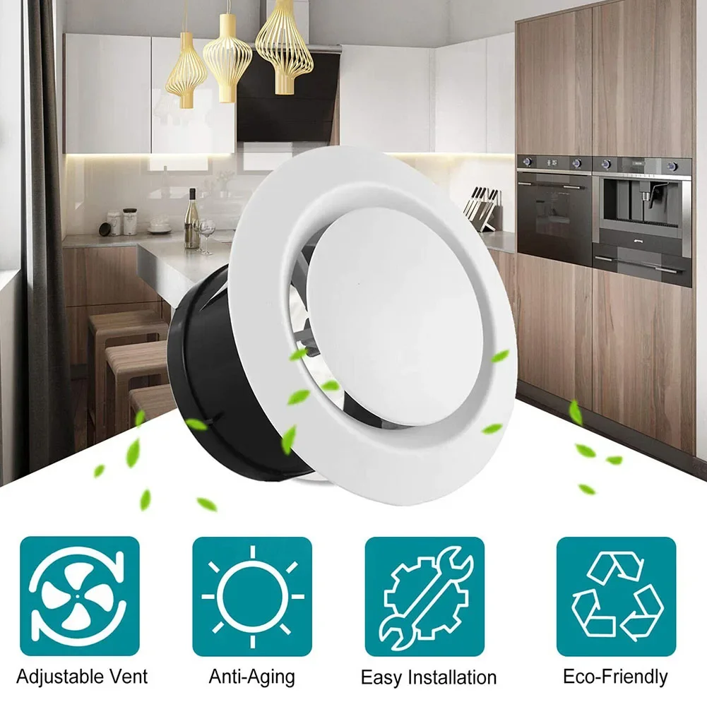 1 PC 75-200 มม.รอบ Air Vent สารสกัดจากวาล์ว Grille ท่อไอเสีย ABS Air Vent Extract วาล์ว Grille ท่อระบายอากาศ