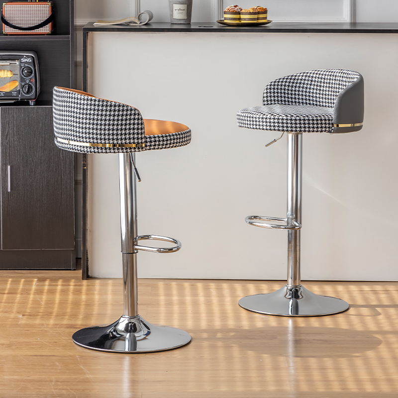 Silla de Bar, taburete de Bar Simple moderno, silla de Bar de lujo ligera para el hogar, taburete con respaldo giratorio de elevación