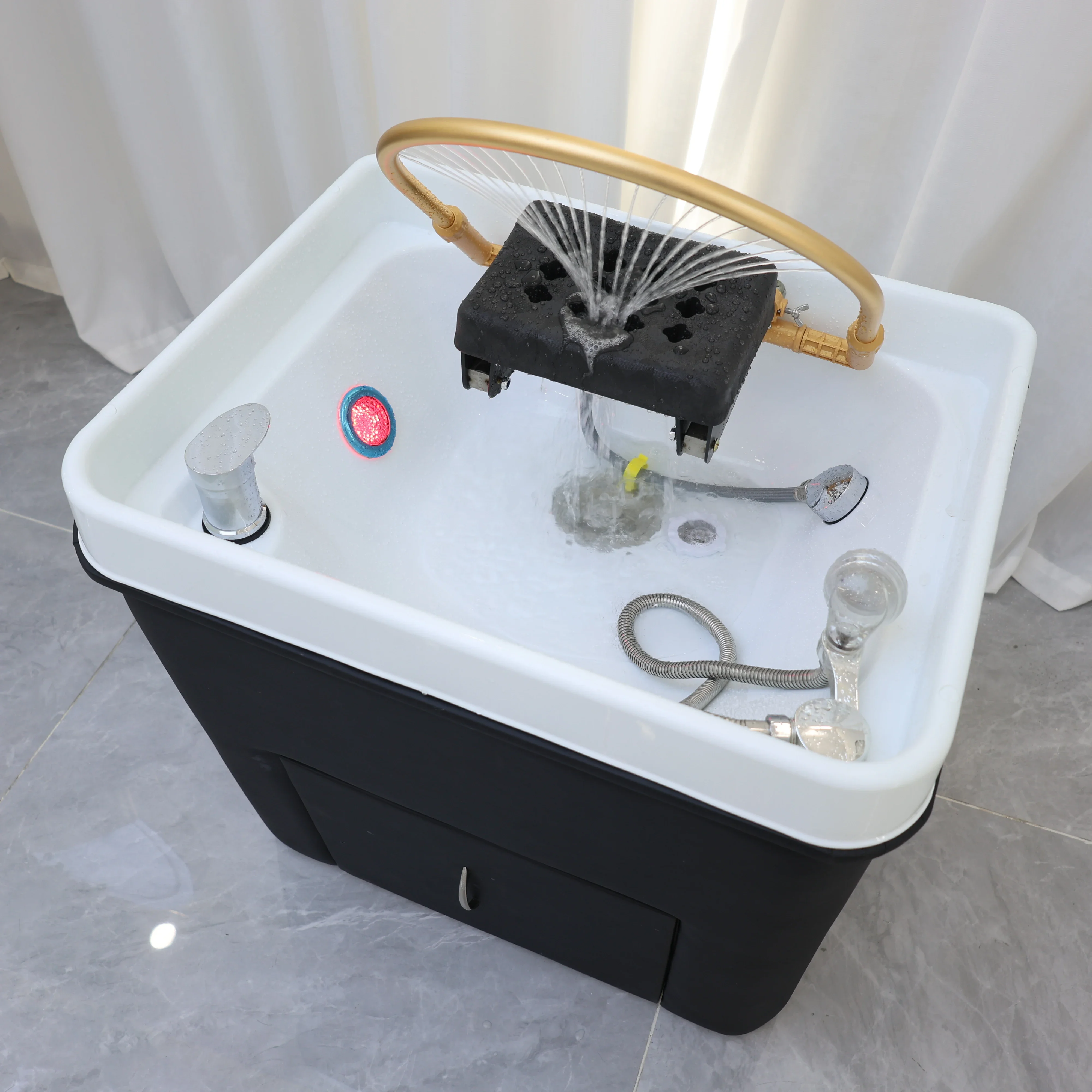 Head spa Sedia per lavabo per shampoo in resina. Lettino di bellezza valido con fumigazione dei glutei. Adatto per la casa e il salone di bellezza. Shampoo spa