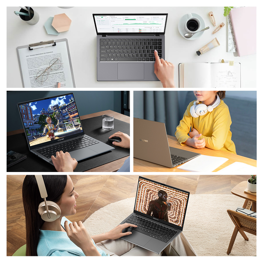 CHUWI GemiBook XPro 14inch UHD Screen Laptop 8GB RAM 256GB SSD Intel N150 / N100 Windows 11 Computer with Cooling Fan Notebook