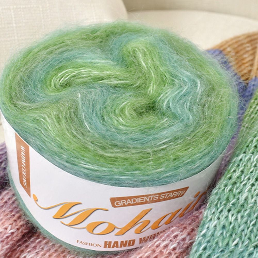 250 m Frühling/Sommer gehäkeltes Regenbogen-Mohair-Garn, weicher Rock, Spitze, häkeln, handgewebtes weiches Garn, Bio-Baumwollmischung, Garn zum Selbermachen