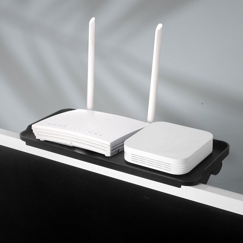 Adjustable Storage Rack for TV Screen Computer Desktop Monitor Stand TV Router Organizer Home Office Management