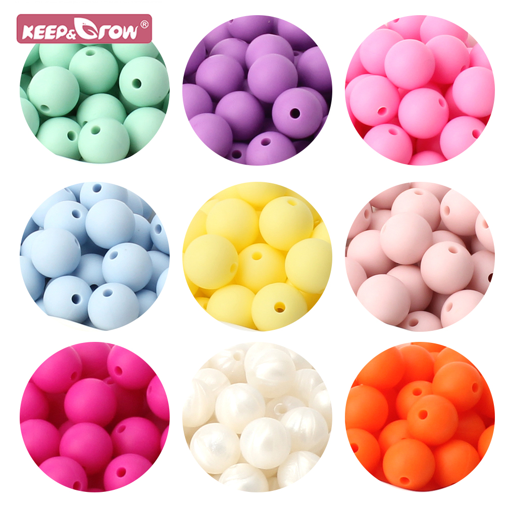 20/50/100/500 Uds. Cuentas de silicona para bebé de 12mm, Clips redondos para chupete, soporte para pezones, cuentas, mordedor, juguetes para la dentición, grado alimenticio, sin BPA