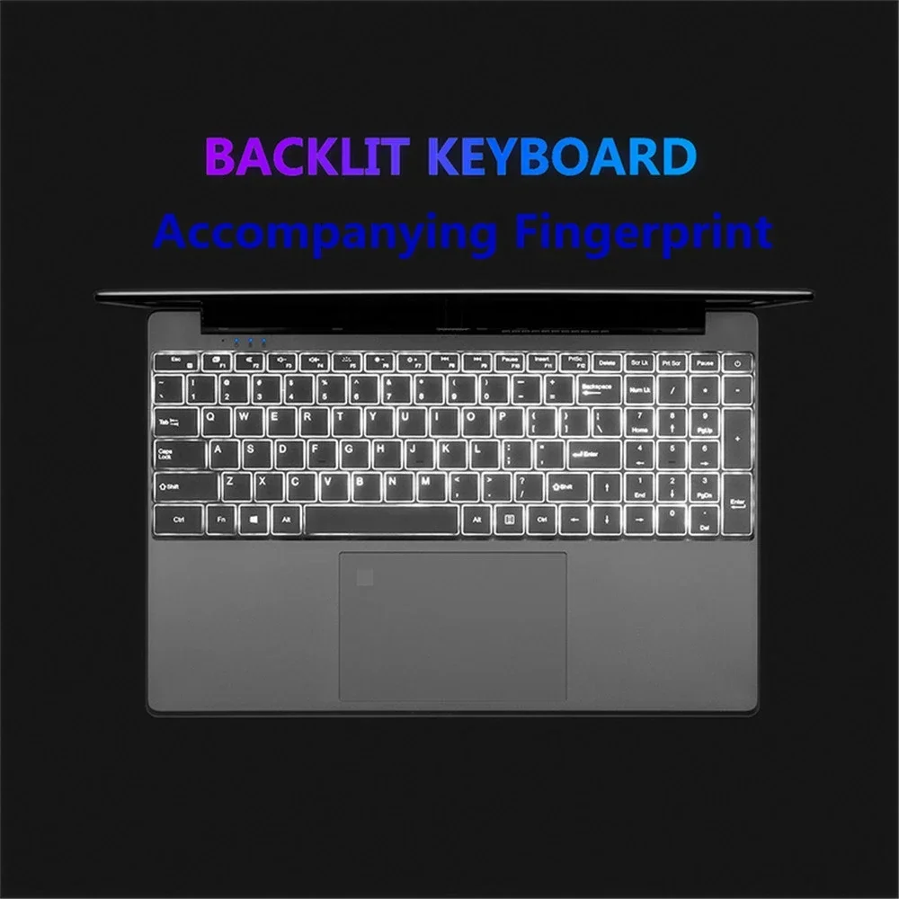 Pantalla IPS de 15,6 pulgadas teclado plateado portátil 16GB RAM 2TB Intel Celeron 11th N5095 Windows 10/11 Pro, PC portátil de oficina