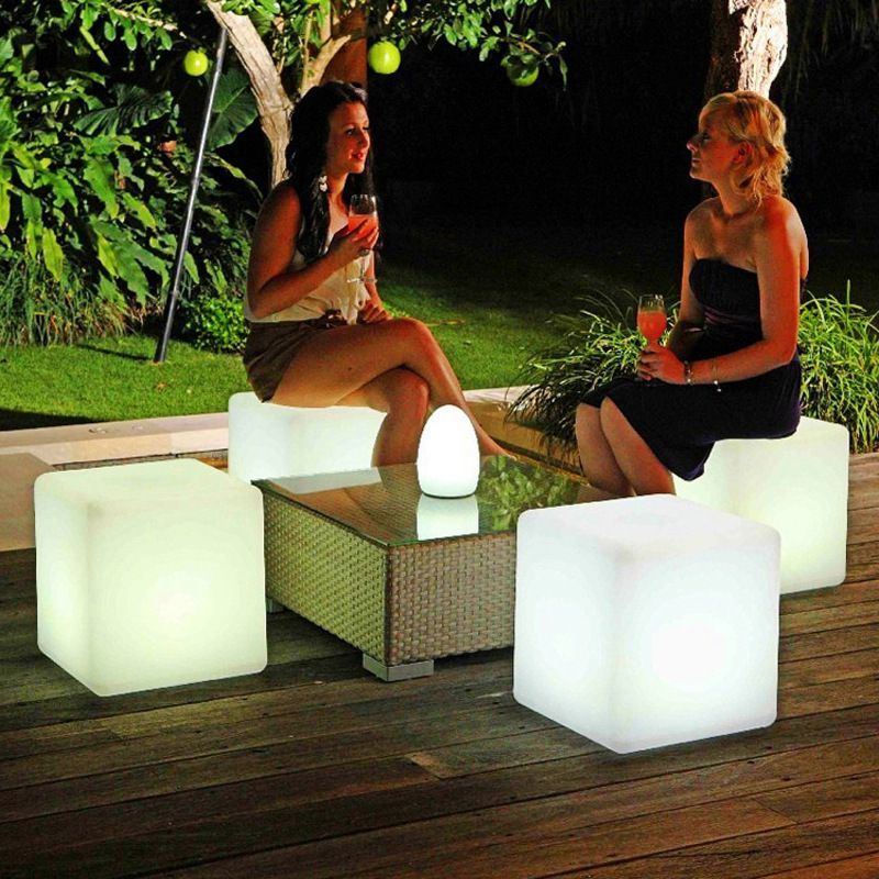 ใหม่รีโมทคอนโทรลแบบชาร์จไฟได้ LED Light-emitting Cube 16 สี KTV เก้าอี้บาร์บ้านตกแต่งห้องนอนโต๊ะโคมไฟกลางแจ้ง