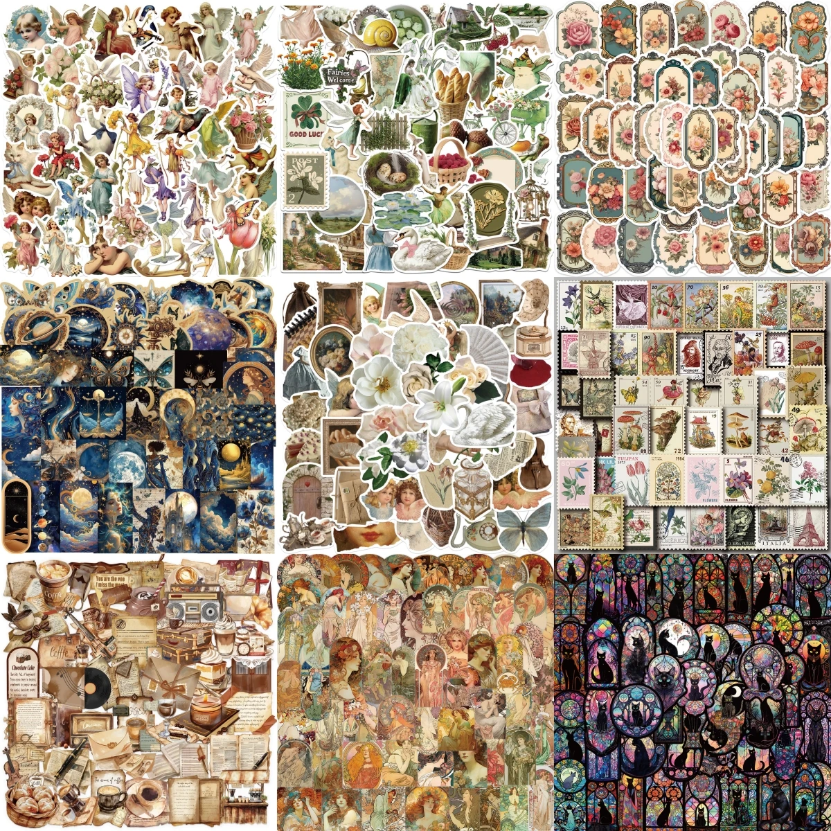 10/30/50PCS Vintage Aesthetic Stickers Series Rural Life Graffiti Children's Toys DIY Notebook Phone iPad Decoration Wholesale