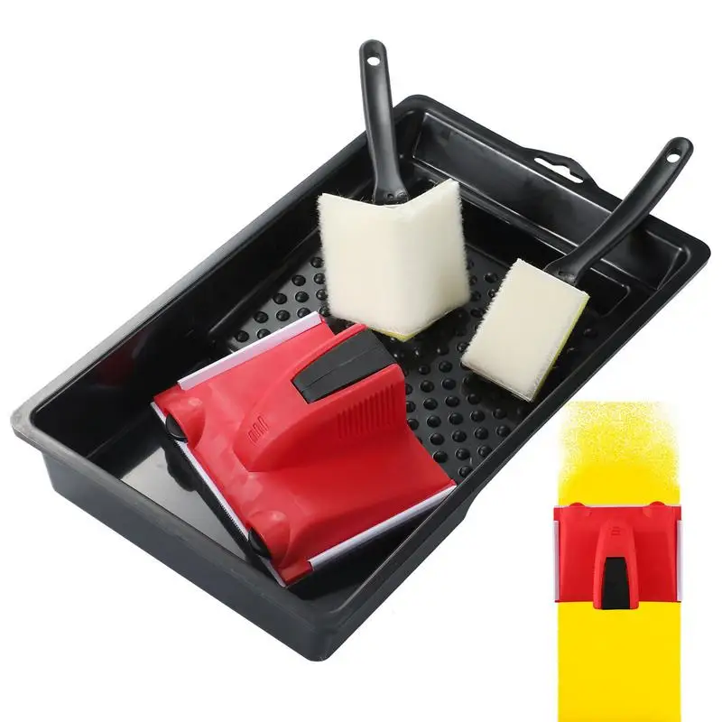 4pcs Paint Edger เครื่องมือมุมขนาดเล็กจิตรกรรมเครื่องมือขอบจิตรกร Touch-up Pad ปฏิบัติสีตัดขอบเครื่องมือ