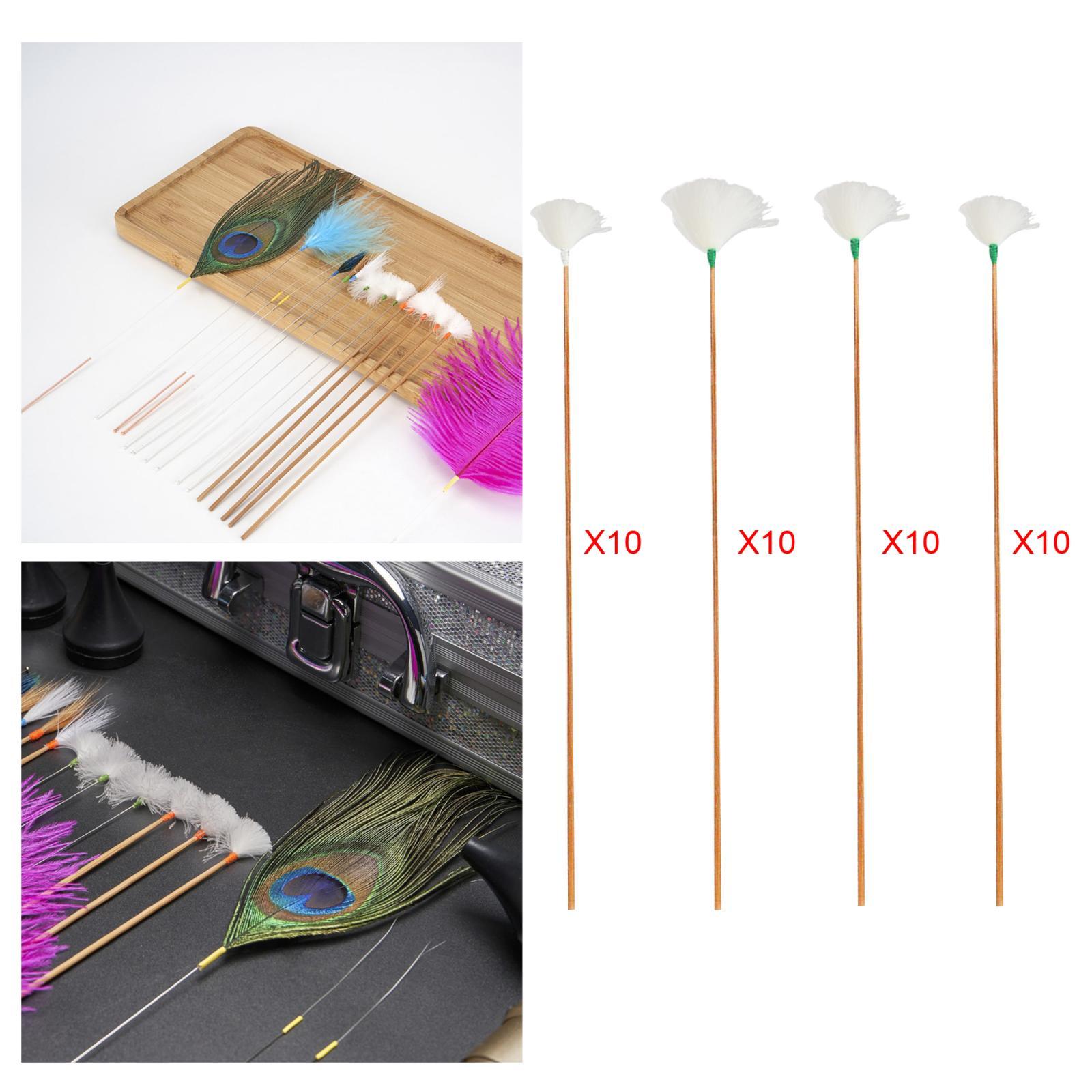 10 Pieces Professional Goose Feather Earpicks for Adults Children Long Handle Soft Ear Picker Ear Cleaning Tool Ear Spoon