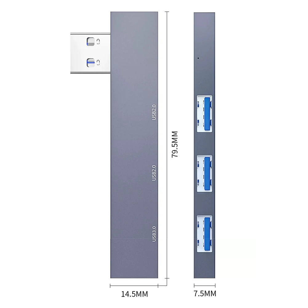 3-in-1-USB-HUB Typ C-HUB OTG USB 3.0/Typ-C 3.0 bis 3 USB-USB-Splitter-Hub Geschwindigkeit 5,0 Gbit/s 3 Port für PC Computer Laptop