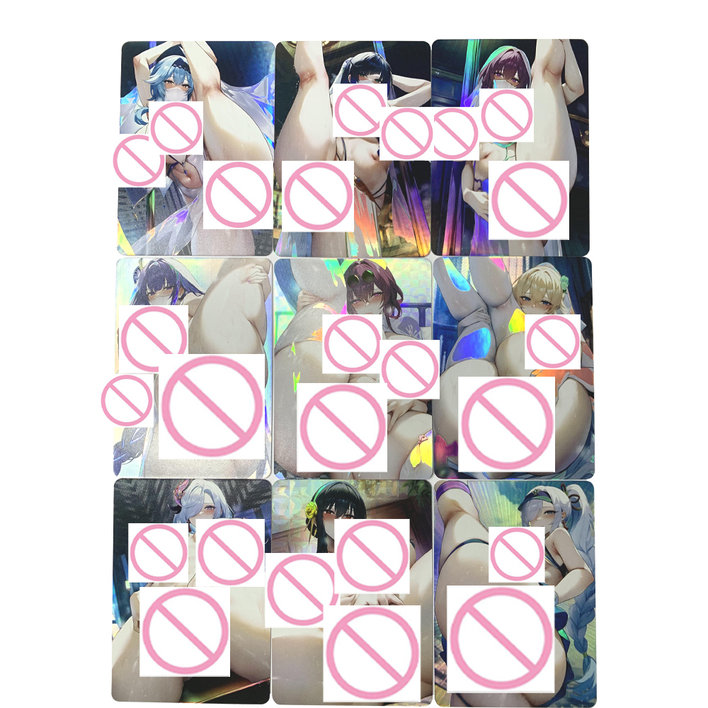 9 ピース/セットアニメ神河カフカ村田姫子セクシーな裸の女の子コレクションカード屈折カラーフラッシュ巨乳美容ヌードカード