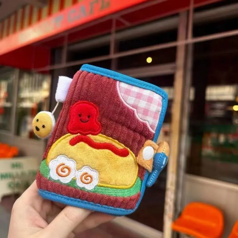 New Arrival Cute Canvas Wallet Short Zipper Wallets for Woman Purse Small Fold Denim Corduroy Card Holders Coin Purse Cartoon