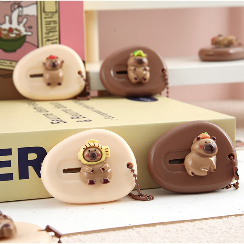 Mini cuchillo de utilidad portátil retráctil, papelería de conejillo de indias de dibujos animados, cortador de caja de papel hecho a mano, cuchillo de desembalaje de sobre exprés