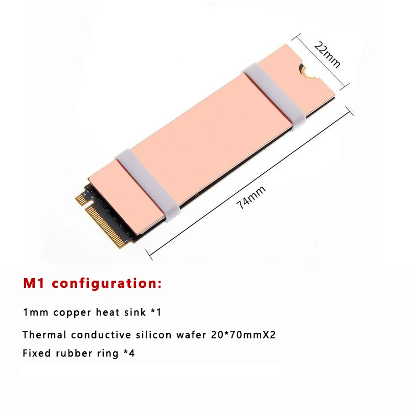 Радиатор M.2 SSD NVME NGFF M.2 2280, твердотельный жесткий диск из чистой меди, радиатор B80, тонкий Охлаждающий радиатор для компьютера и ноутбука