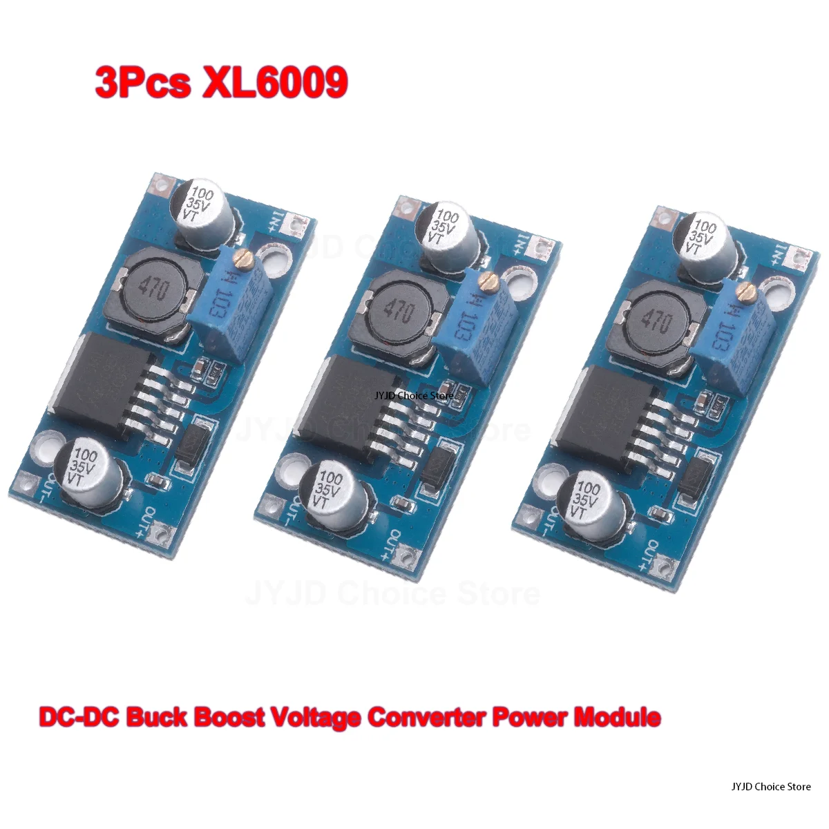 3 ชิ้น XL6009 DC-DC Buck Boost แรงดันไฟฟ้าแปลงโมดูล 4A 400 กิโลเฮิร์ตซ์ปรับโมดูลสวิทช์ 3.8-30 โวลต์ถึง 1.25-35 โวลต์