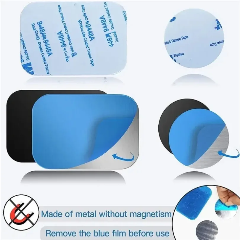 Piastra metallica magnetica per supporto per telefono per auto Supporto universale per adesivo per disco in lamiera di ferro Supporto magnetico per telefono cellulare per iPhone