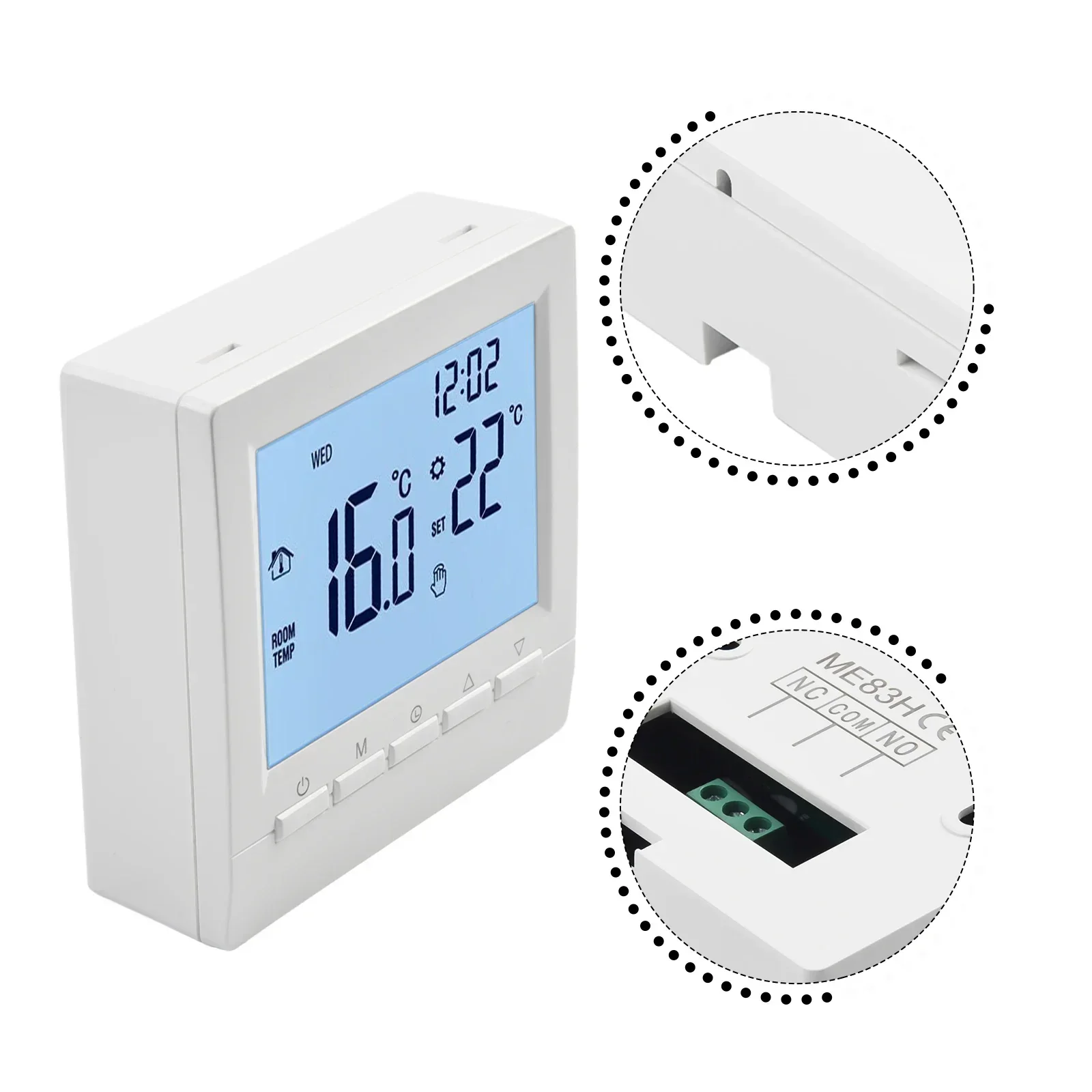 Controlador de temperatura programable, termostato de habitación, pantalla LCD Digital, controlador de pantalla táctil, caldera de Gas para calefacción de suelo