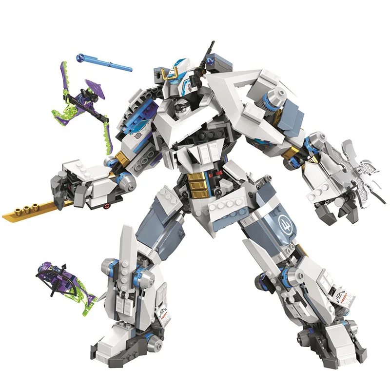 ของเล่นร้อน 781PCS LEGACY Series Zane's Titan Mech Battle Building Blocks 71738 การวิเคราะห์อิฐ 5 ตัวเลขสําหรับของขวัญวันเกิด