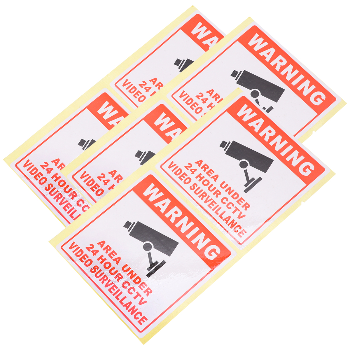 20 Pcs Security Camera Warning Sign Sticker Emblems 24 Hour Video Cctv Surveillance Traffic Roadway Safety Signal